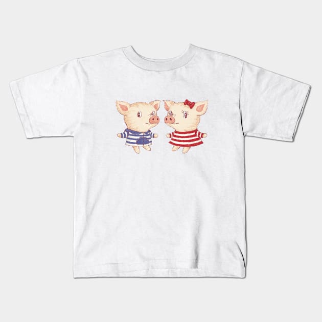 Cute Pigs Kids T-Shirt by sanogawa